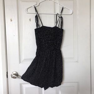 F21 white poke dot romper